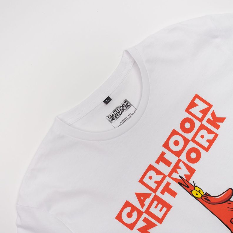 Polera Hombre  Cartoon Network La Vaca Y El Pollito Blanco-1