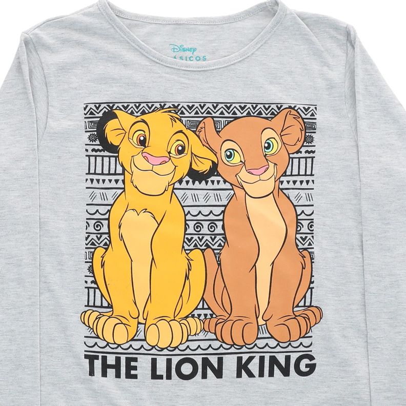 Polera Manga Larga Niña Rey León Dos Gris Disney-2