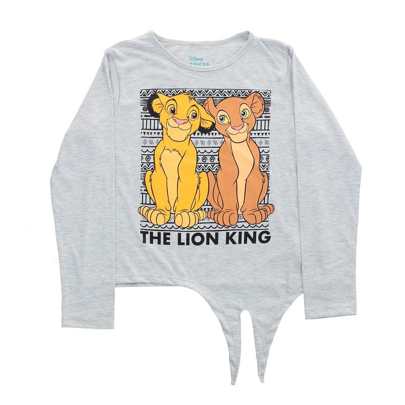 Polera Manga Larga Niña Rey León Dos Gris Disney-0