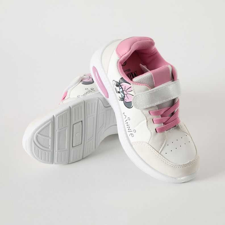 Zapatilla Con Luces Niña Carita Minnie Blanco Disney-2