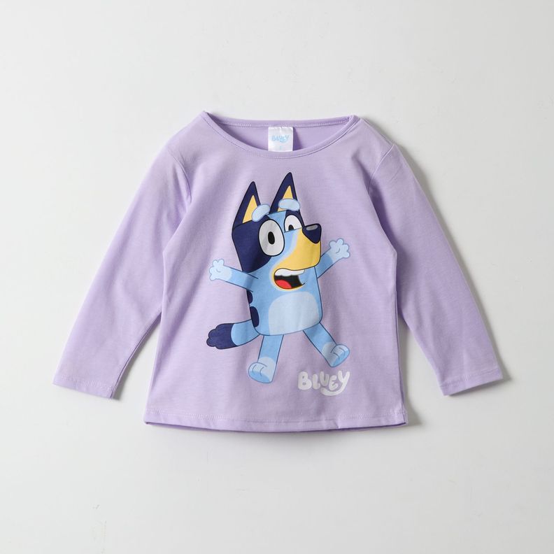 Polera Manga Larga Niña Sorpresa Lila Bluey-0