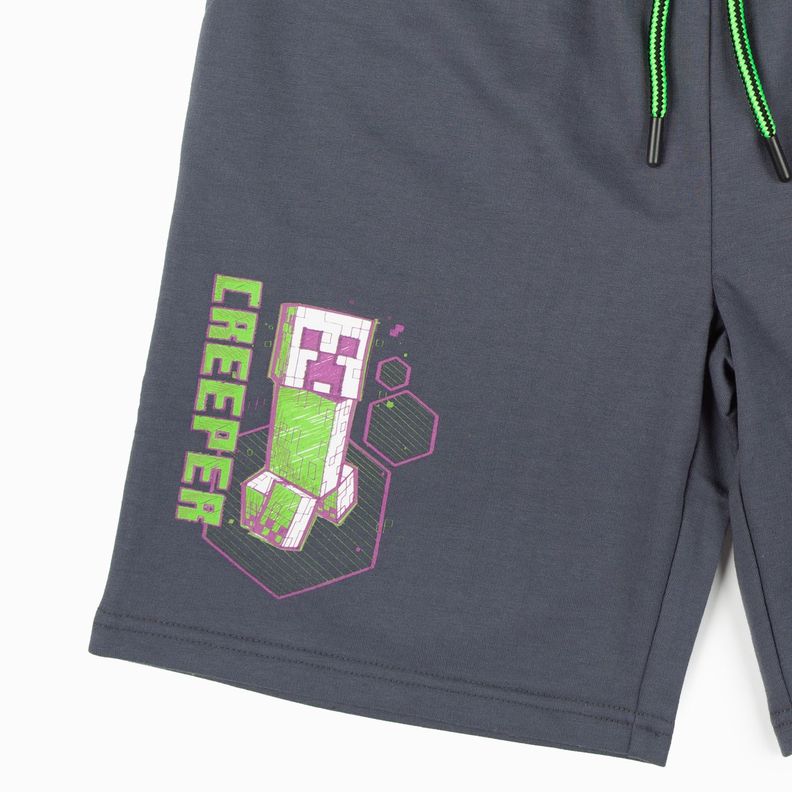 Short Niño Creeper Gris Minecraft-5