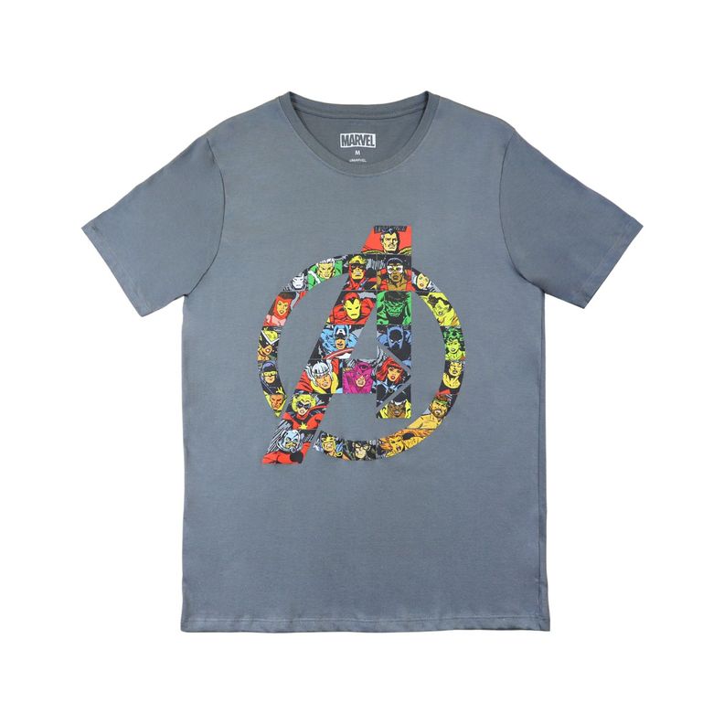 Polera Hombre Avengers Mosaico Gris Marvel-0