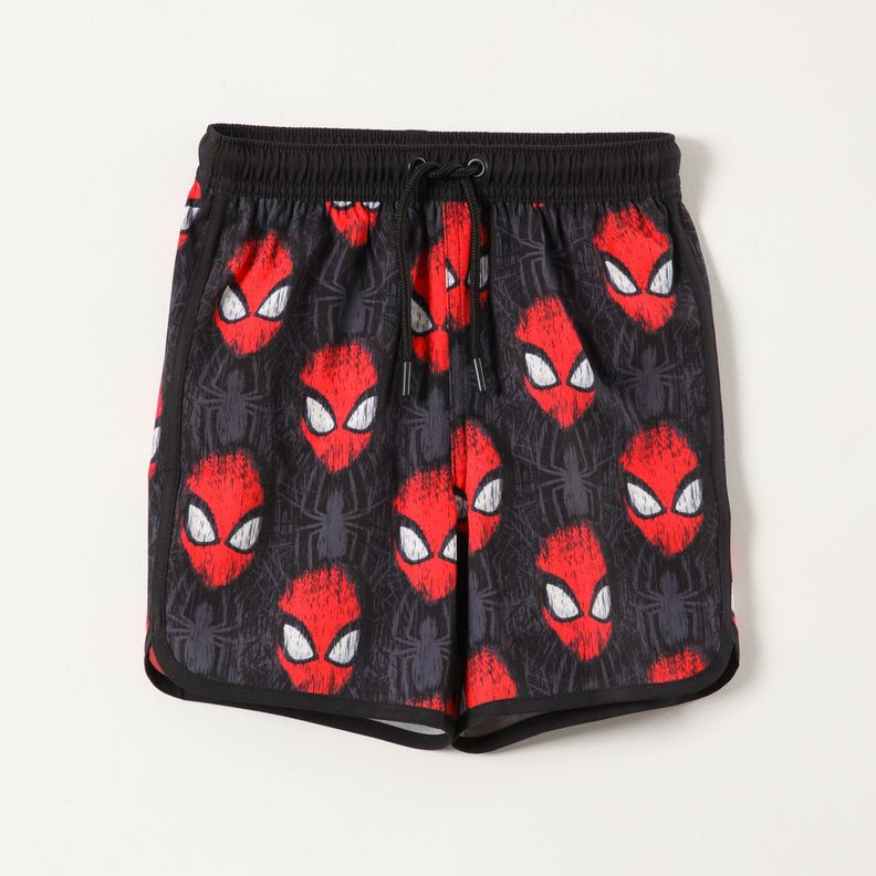 Traje de Baño Niño Caras Spiderman Negro Marvel-0