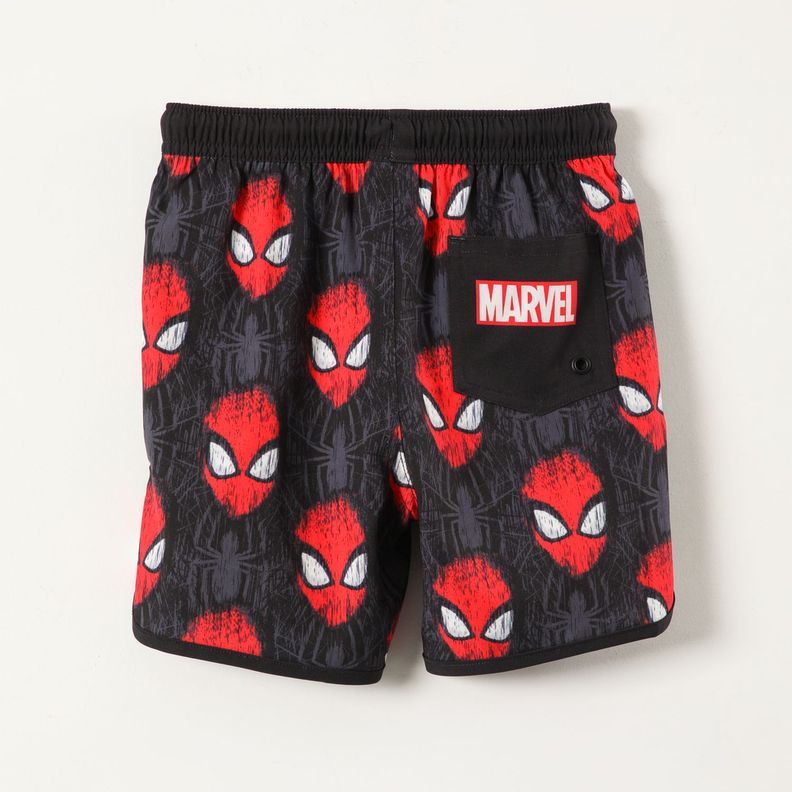 Traje de Baño Niño Caras Spiderman Negro Marvel-1
