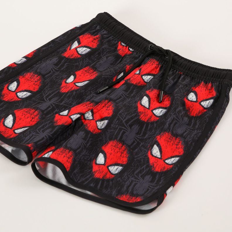 Traje de Baño Niño Caras Spiderman Negro Marvel-2