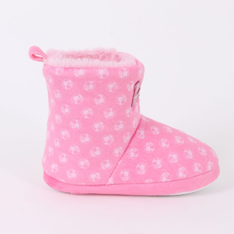Pantufla Bota Nina Invernal Logo Print Rosado Barbie