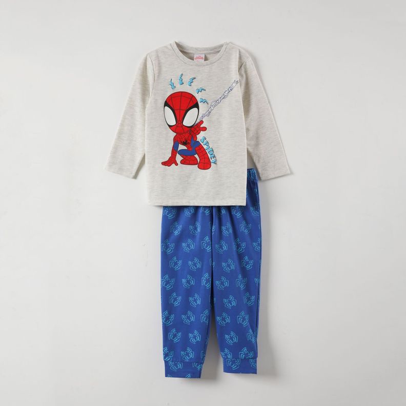 Conjunto Pijama Niño Spidey Arañitas Gris Marvel-0