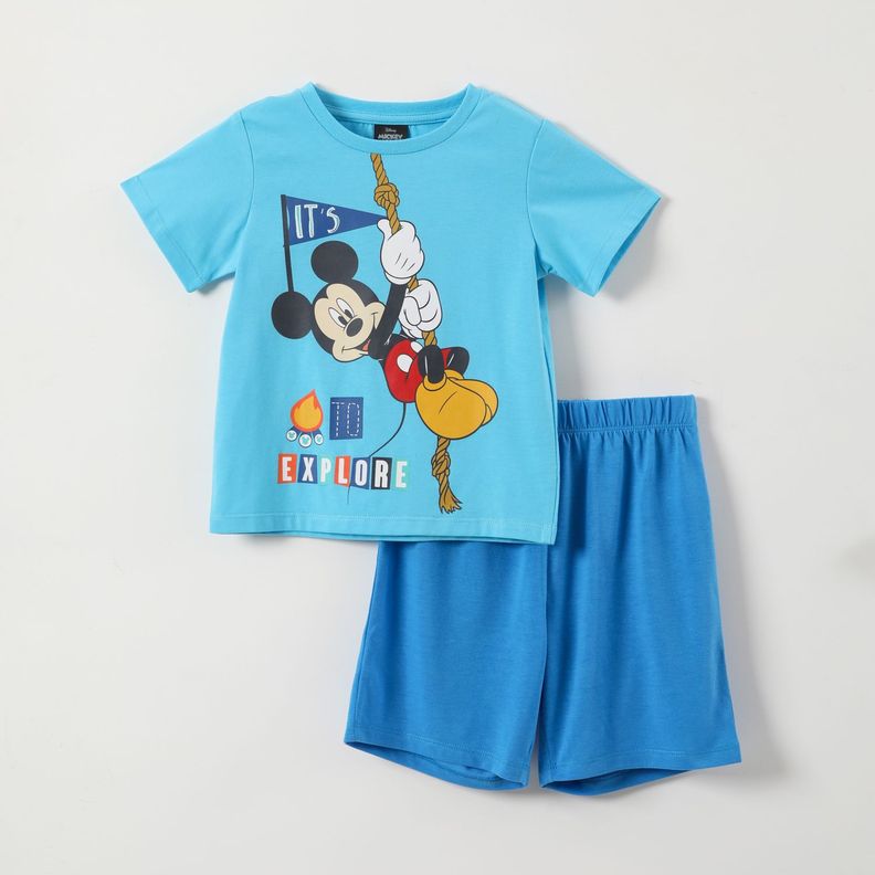 Pijama Corto Niño Mickey Celeste Disney-0