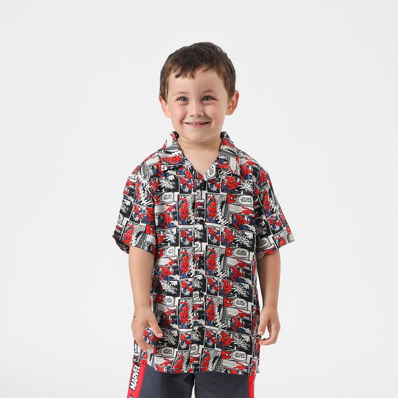 Camisa Niño Spiderman Comic Rojo Marvel-0