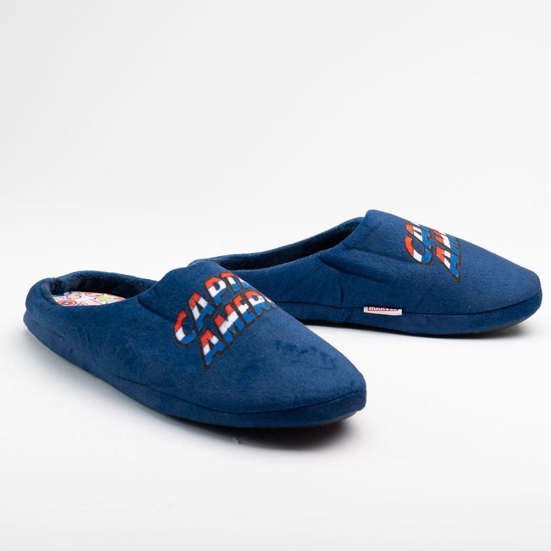 Pantufla Hombre Capitan America Tri Negro Marvel-0