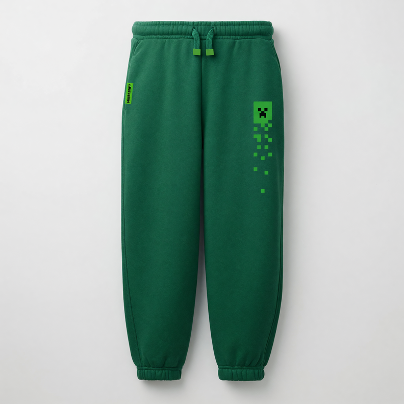 Pantalón de Buzo Niño Minecraft Creeper Verde