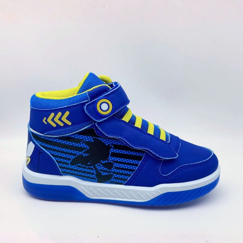 Zapatilla Cana Alta Nino Luces Run Azul Sonic