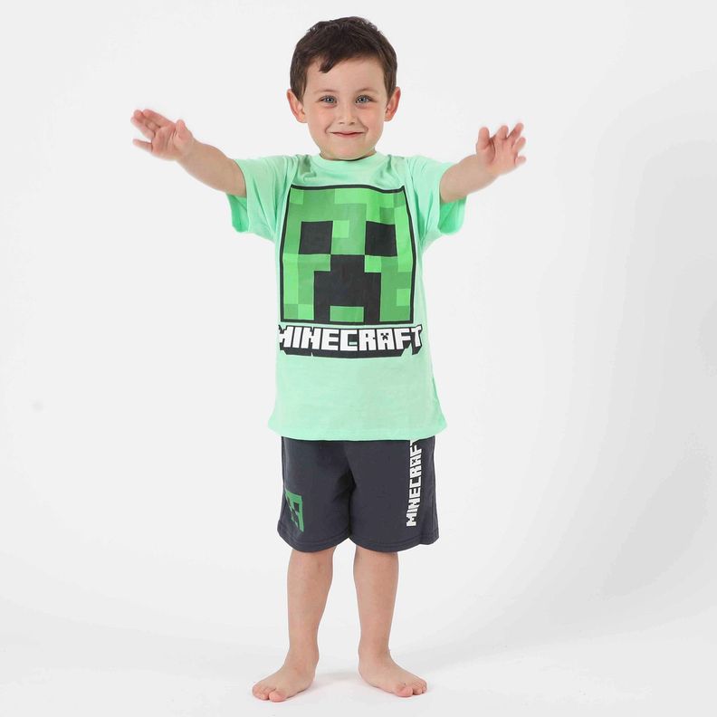 Short Niño Logo Acero Minecraft-0