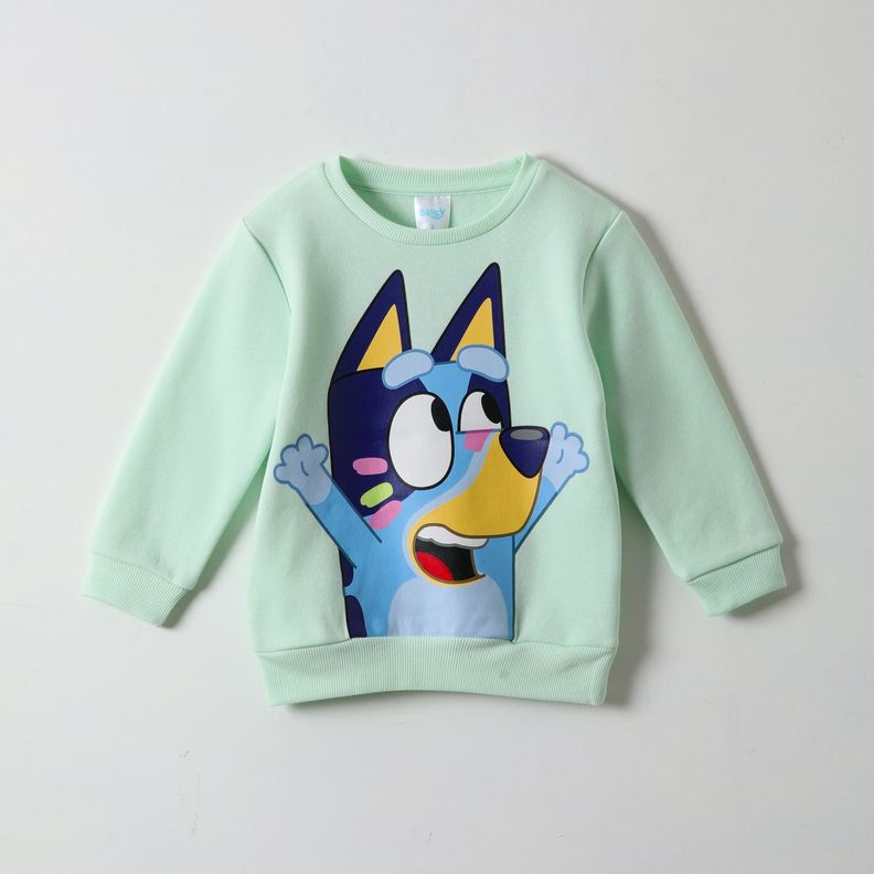 Poleron Cerrado Niña Messy Verde Bluey-0