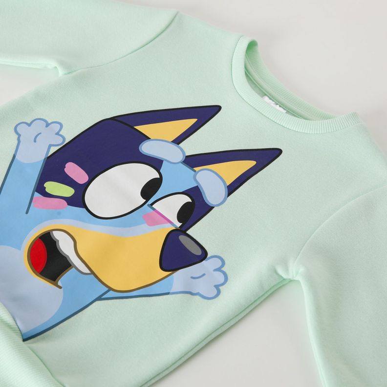 Poleron Cerrado Niña Messy Verde Bluey-1