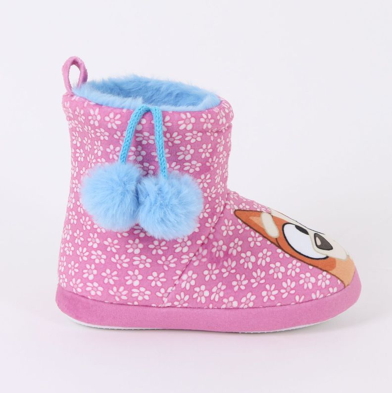 Pantufla Bota Nina Invernal Flores Rosado Bingo & Bluey 23