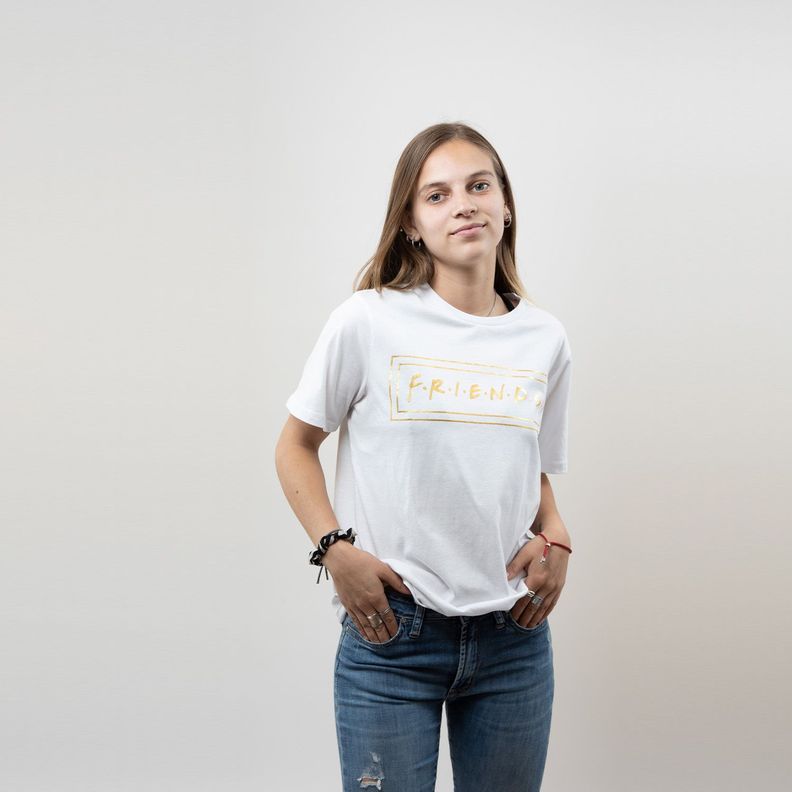 Polera Mujer Logo Blanco Friends-0