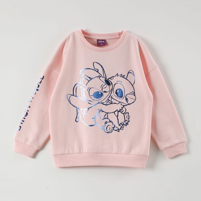 Poleron Cerrado Niña Lilo & Stitch Details Rosado Disney-0