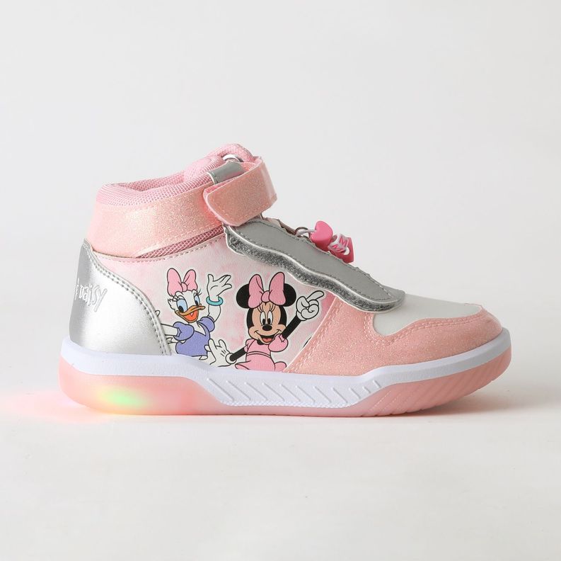 Zapatilla Cana Alta Nina Luces Minnie & Daisy Rosado Disney