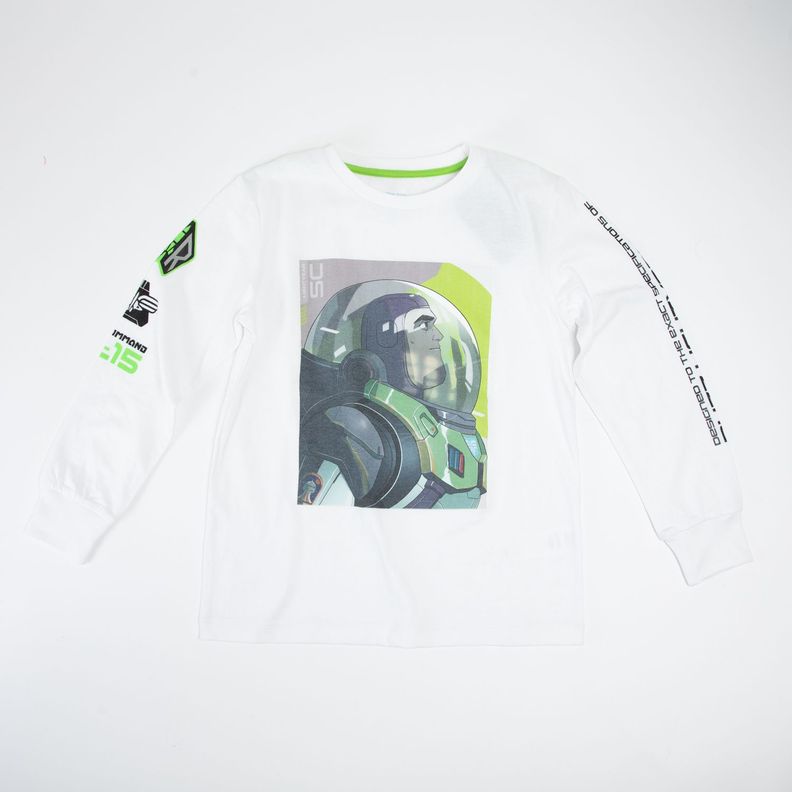 Polera Manga Larga Niño Buzz Fight Blanco Disney-0