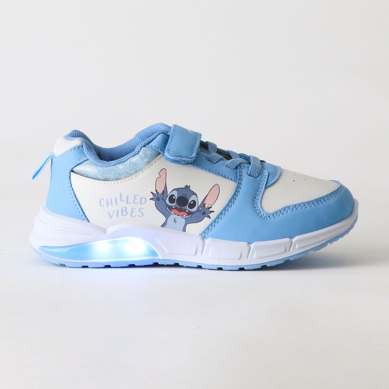 Zapatilla Luces Nina Velcro Lilo & Stitch Azul Disney