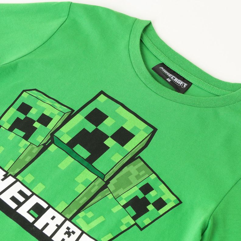 Polera Manga Larga Niño Creepers Team Verde Minecraft-1