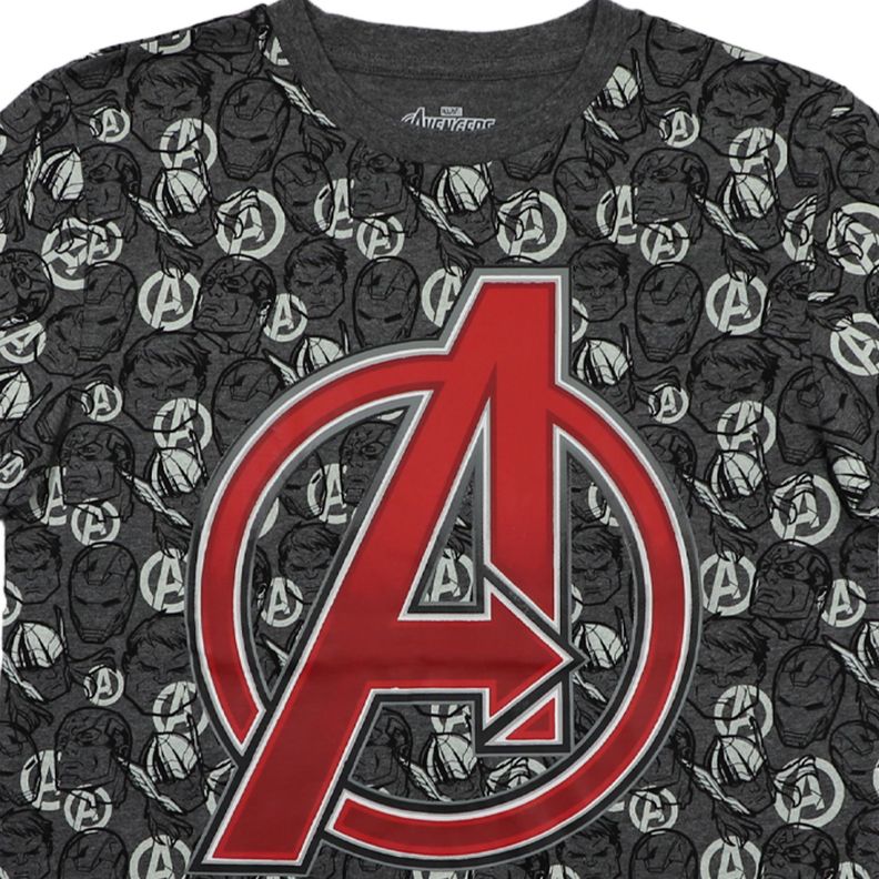 Polera Niño Avengers Caras Negro Marvel-4