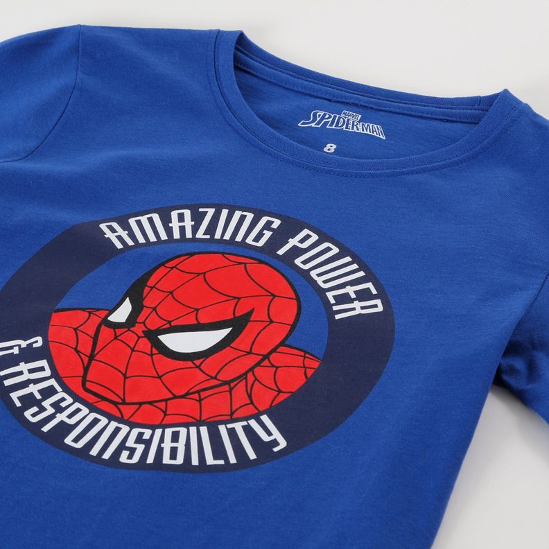 Polera Manga Larga Niño Cara Azul Marvel-1