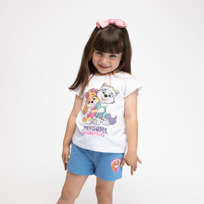 Short Niña Mini Print Azul Paw Patrol-0