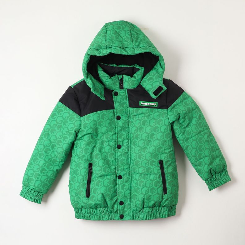 Parka Niño Pixels Verde Minecraft-4