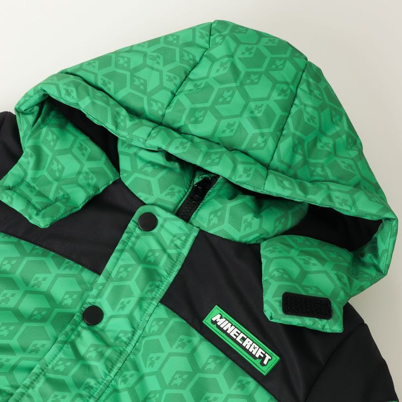 Parka Niño Pixels Verde Minecraft-5