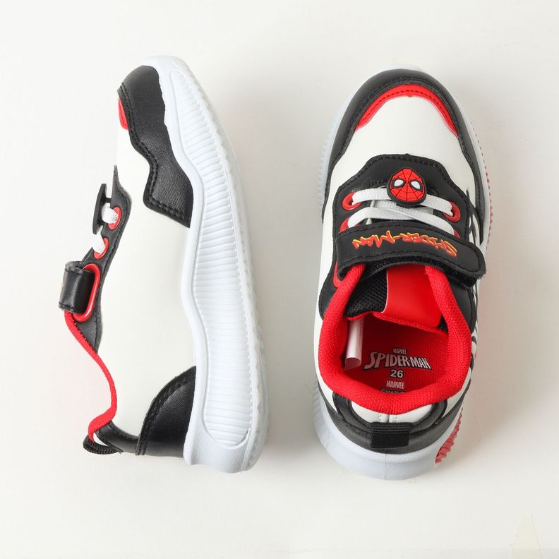 Zapatilla Con Luces Niño Spiderman Black Web Blanco Marvel-2