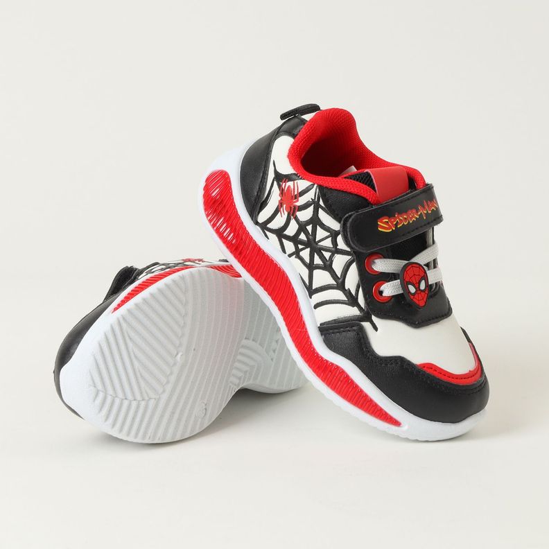 Zapatilla Con Luces Niño Spiderman Black Web Blanco Marvel-3