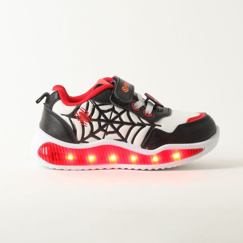 Zapatilla Con Luces Niño Spiderman Black Web Blanco Marvel-0