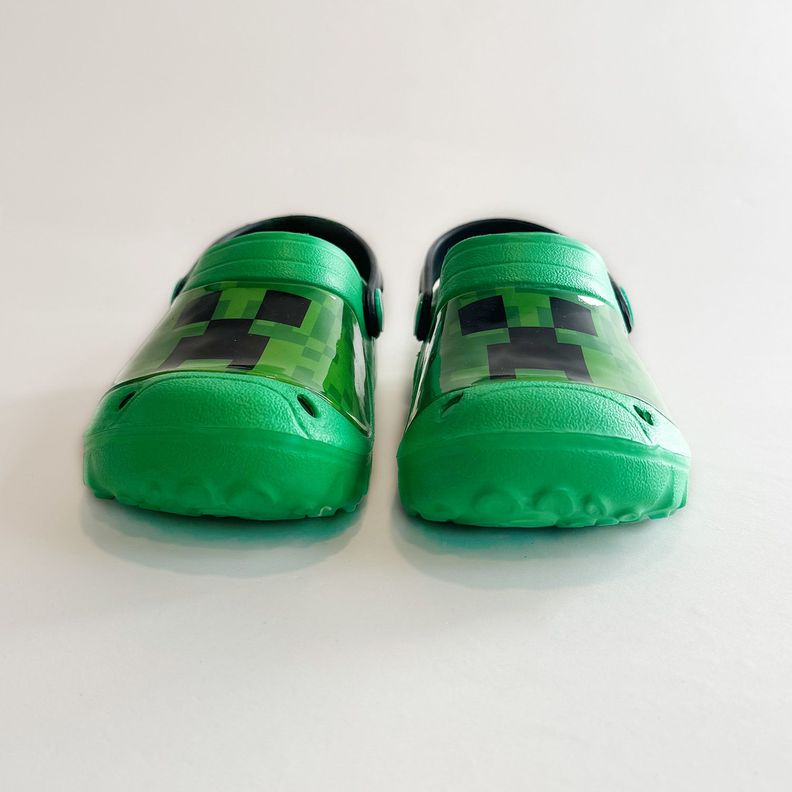 Zueco de Eva Niño Creepers Pixeles Verde Minecraft-2