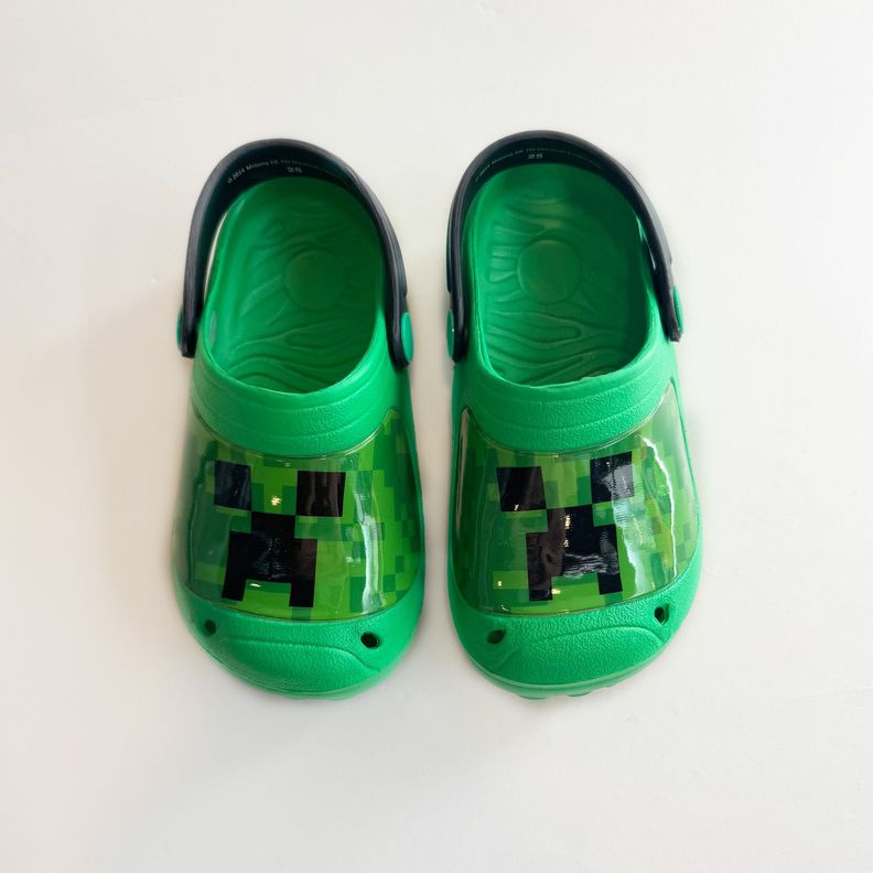 Zueco de Eva Niño Creepers Pixeles Verde Minecraft-3