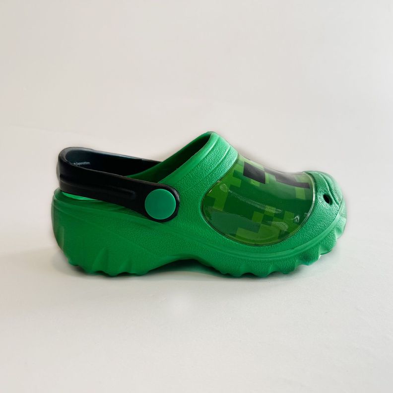Zueco de Eva Niño Creepers Pixeles Verde Minecraft-1