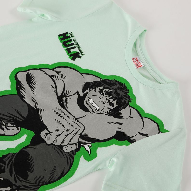 Polera Manga Corta Niño Hulk Avengers Verde Marvel-1