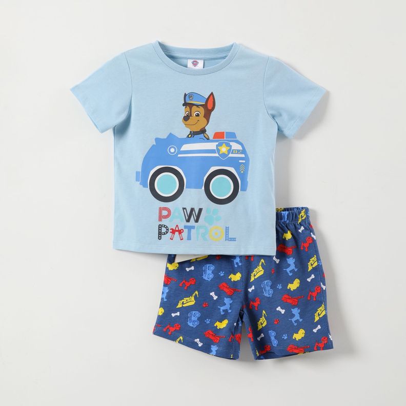 Pijama Corto Niño Auto Celeste Paw Patrol-0