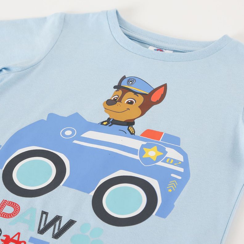 Pijama Corto Niño Auto Celeste Paw Patrol-1