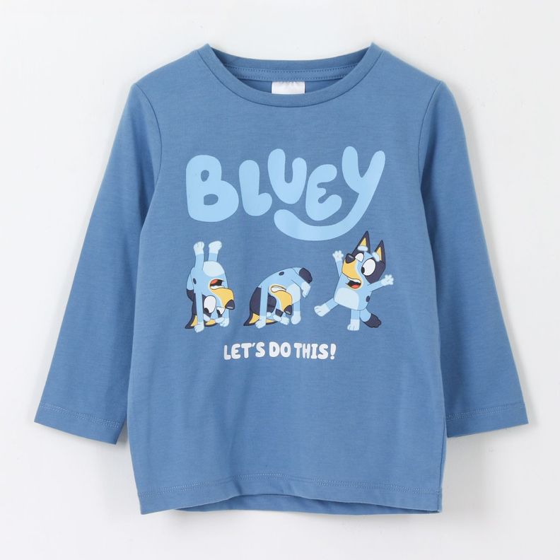 Polera Manga Larga Nina Lets Do This Azul Bluey