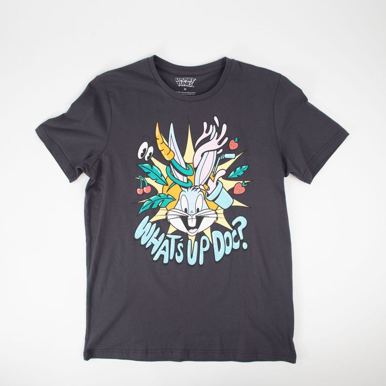 Polera Hombre Bugs Bunny Negro Looney Tunes-0