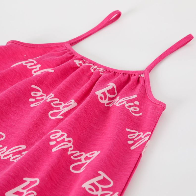 Vestido Niña Full Print Fucsia Barbie-1