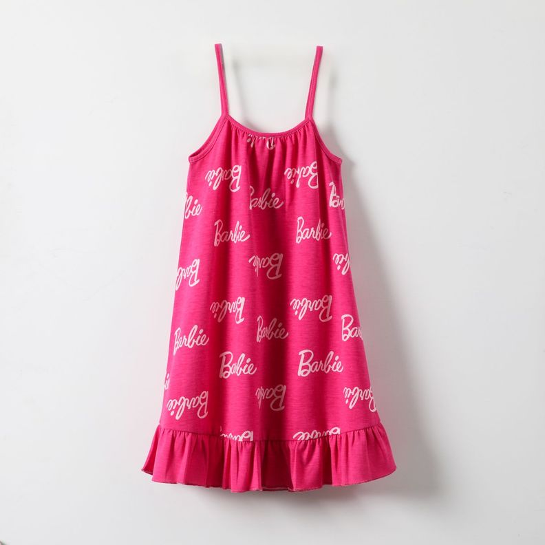 Vestido Niña Full Print Fucsia Barbie-2