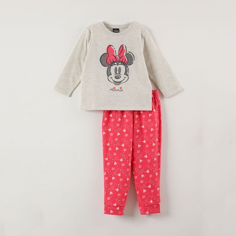 Conjunto Pijama Niña Minnie Dibujo Gris Disney-0