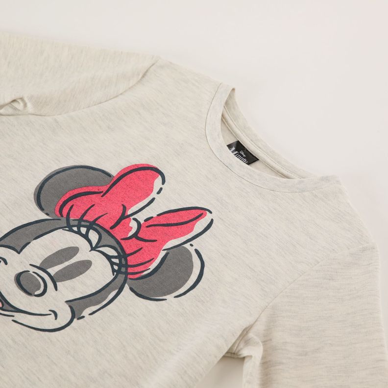 Conjunto Pijama Niña Minnie Dibujo Gris Disney-1