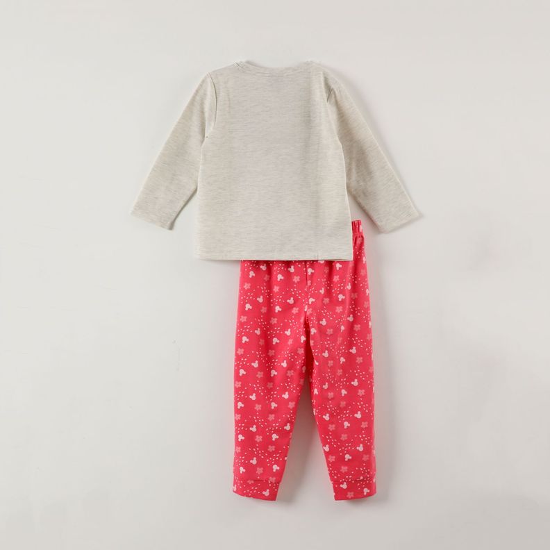 Conjunto Pijama Niña Minnie Dibujo Gris Disney-3