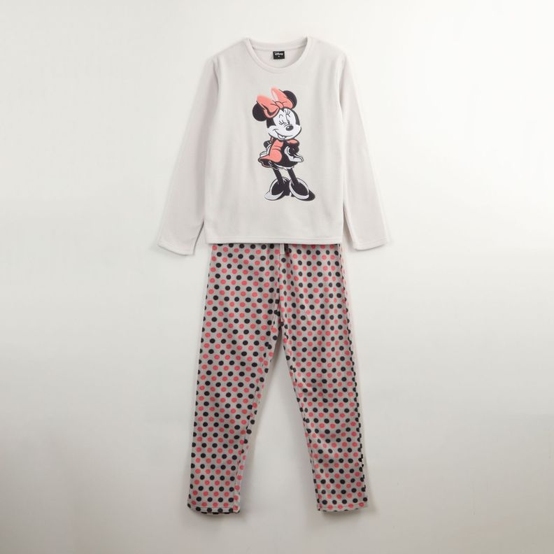 Pijama Polar Mujer Minnie Posando Gris Disney-2