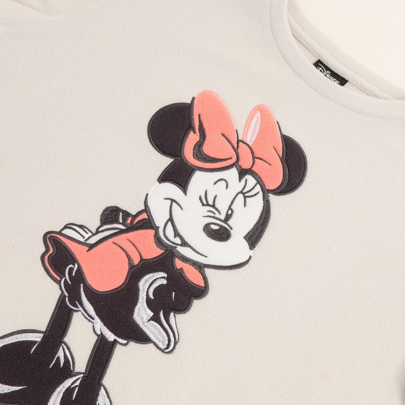 Pijama Polar Mujer Minnie Posando Gris Disney-3